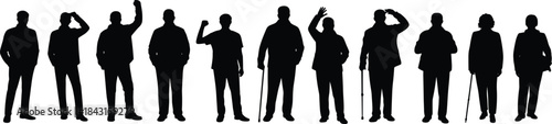 vector illustration of a set of silhouettes of people