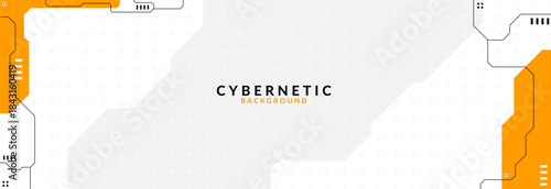 Modern Futuristic Tech Frame Background with Orange Accents