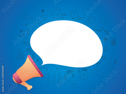 creative business infographic layout with loud speaker and space for your message