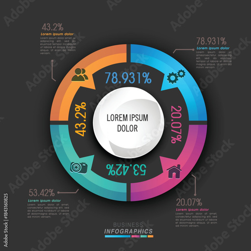 creative colorful statistical graph for your business reports and financial data presentation
