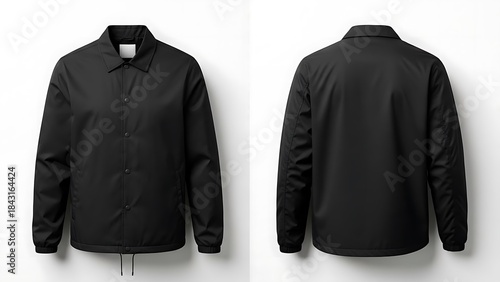 3D mockup of a black color Man Coach Jacket