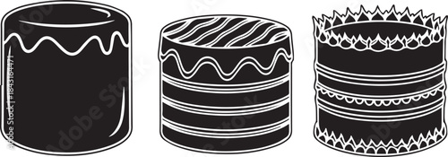 Delicious Chocolate Desserts Collection in Black and White