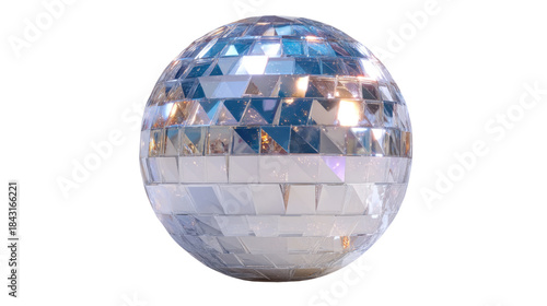 Shimmering Disco Ball on a Transparent Background for Party Decor