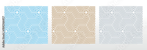 Set of abstract geometric patterns. Seamless vector backgrounds. Colored ornaments Graphic modern patterns Simple lattice graphic design