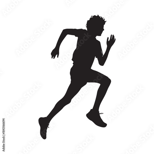 A silhouette of a person running