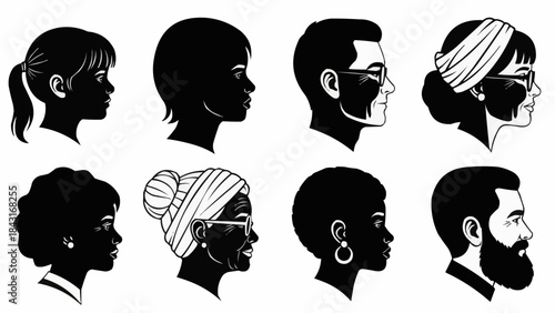 Diverse Silhouettes Representing People of Different Ages Genders and Ethnicities.