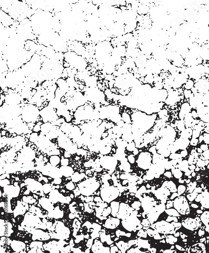 Abstract black and white textured surface with granular pattern and cracks