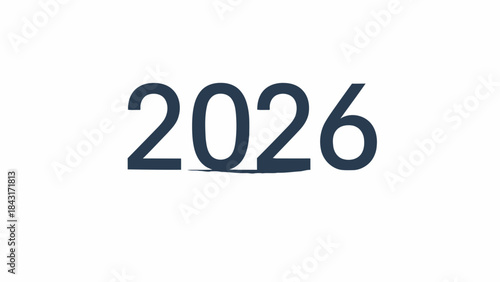 The year 2026 written in large dark blue numbers on a