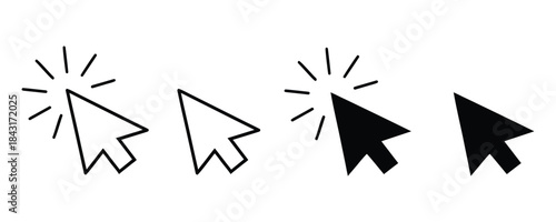 Pointer cursor computer mouse icon, Click icon vector. pointer arrow sign and symbol
