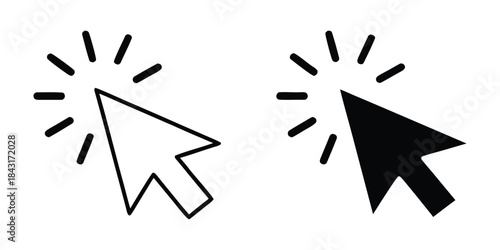 Pointer cursor computer mouse icon, Click icon vector. pointer arrow sign and symbol