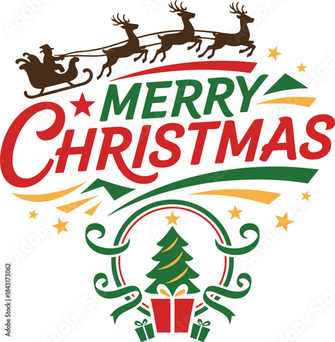 high quality 2026 merry christmas vector text logo design