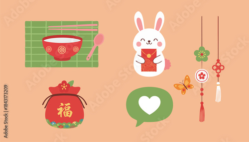Lucky Chinese New Year Symbols and Icons
