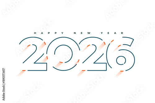 happy new year 2026 event background in line style