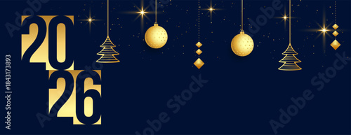 2026 new year winter festive banner with text space