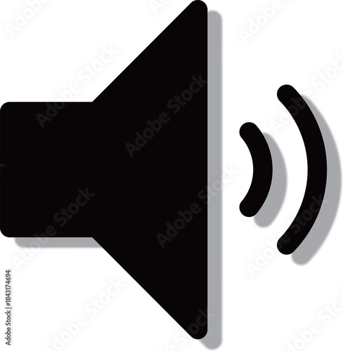 お知らせスピーカーアイコン　黒　影付き　Web　Adobe Illustrator Artwork