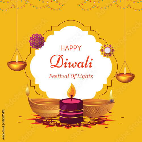 Wallpaper Mural Minimalist Happy Diwali Instagram Post | Elegant Festival Greeting Design Torontodigital.ca