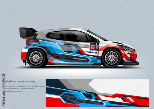 Sport hatchback livery car wrap design