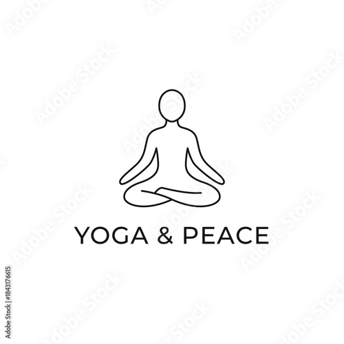 yoga peace sign icon vector design template