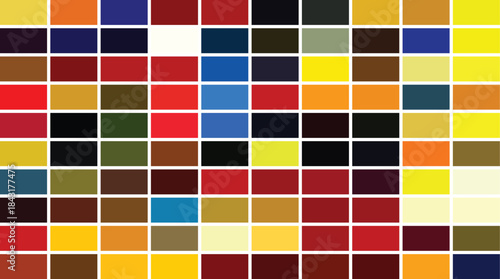 High-Impact Yellow, Pink, and Blue Full-Spectrum Color Palette Grid
