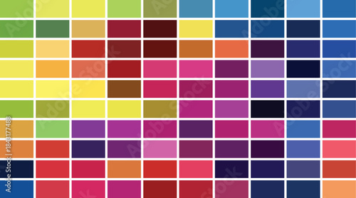 Rich Earth Tones and Deep Greens Color Palette Grid with Vivid Accents