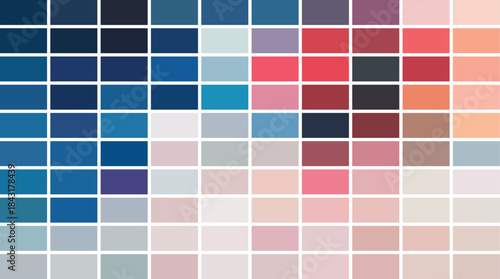 Cool Blue and Warm Pink Color Palette Grid for Balanced and Contemporary Design
