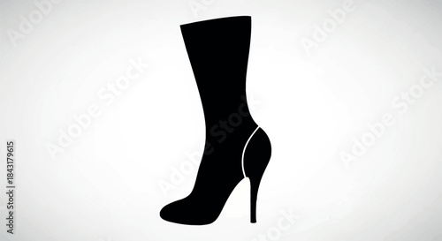 Classic christmas stocking silhouette with a smooth curved heel perfect for holiday designs