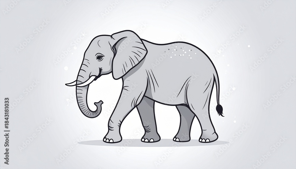 Naklejka premium elephant vector illustration isolated