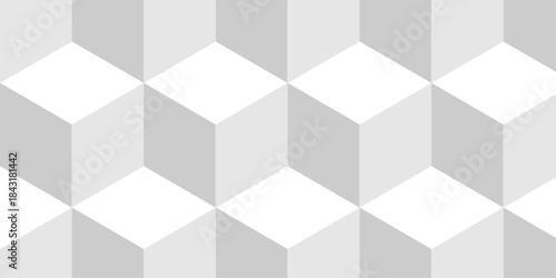 Abstract white and gray geometric style minimal blank cubic. Geometric pattern illustration mosaic, square and triangle wallpaper. seamless triangles shape mosaic backdrop art texture vector grid.