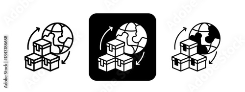 Supply  Solid color and black line drawing vector illustration set