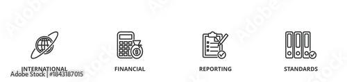 IFRS banner vector illustration concept for international financial reporting standards 