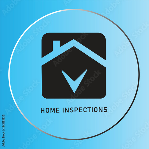 Professional Home Inspection Symbol on Blue Background