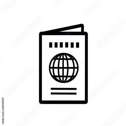 Travel guide icon. World map book vector icon.  Vector graphic, not Artificial Intelligence, logo illustration. Replaceable vector design.	