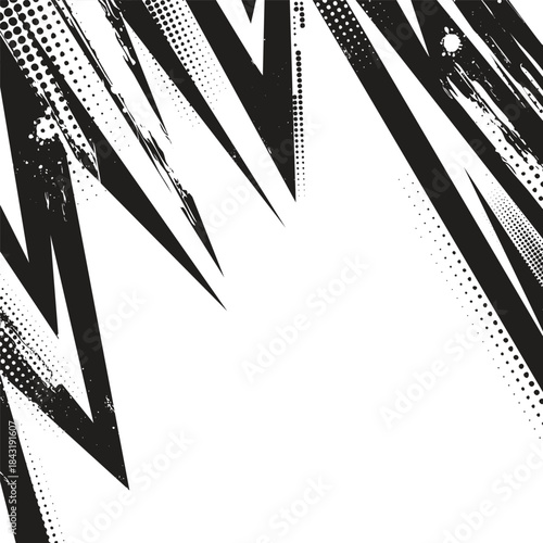 Black and white abstract lighting grunge background with white background
