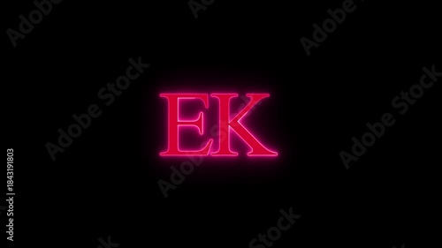 Flashing ek typography animation background footage