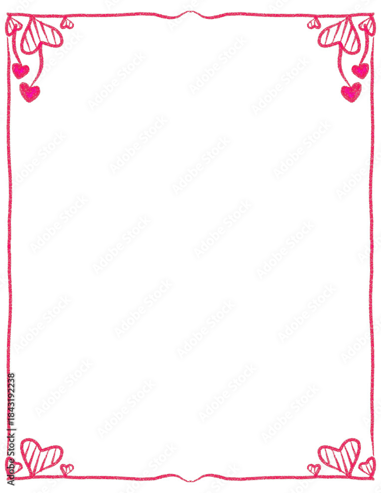 Obraz premium Valentine Clipart Borders - Valentines Day Clip Art, Doodle Heart Frames