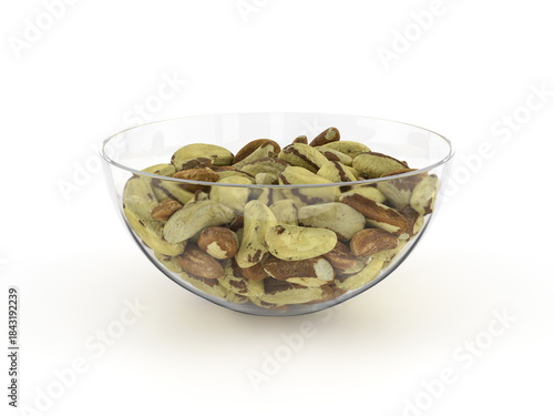 Glass bowl with brazilian nuts
