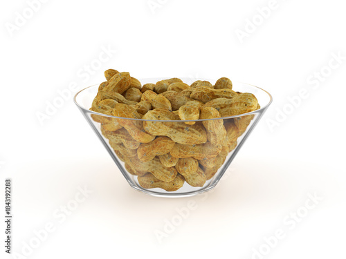 Glass bowl with peanuts