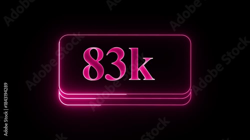 Number counter animation for social media 83k followers