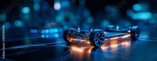 Futuristic electric vehicle battery technology displayed with innovative design and glowing