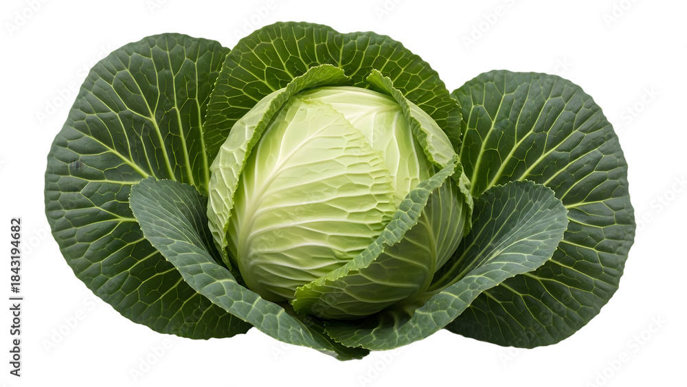 Fototapeta premium Cabbage head isolated on transparent background