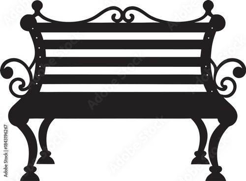 bench on a white background