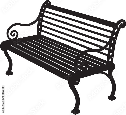 bench on a white background