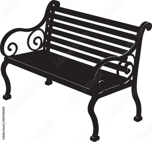 bench on a white background