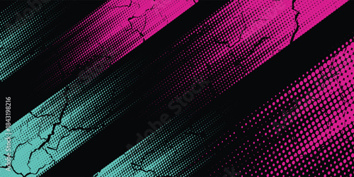 Car sticker wrap banner abstract sporty lines pink blue greenish grunge color combination brush. vector