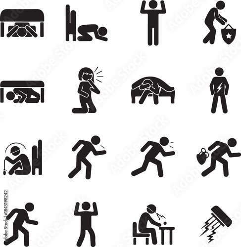Human Figures Showing Stress Anxiety And Fearful Situations 24711350714aedb8d834dd3548b74015dr vector