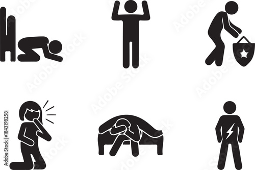 Human Figures Showing Stress Anxiety And Fearful Situations vector 24711350714aedb8d834dd3548b74015dr0