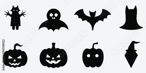 Halloween Ghosts Bats Pumpkin Icons