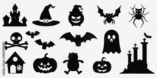 Black White Halloween Icon Pack