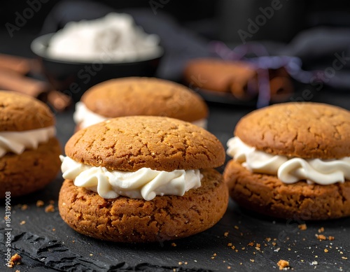 cookies cream on dark background