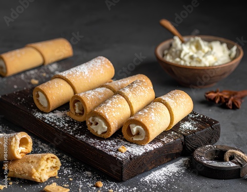 cookies cream on dark background